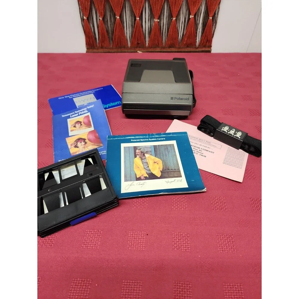 Vintage Polaroid Spectra System Camera W Original Paperwork And Strap Untested